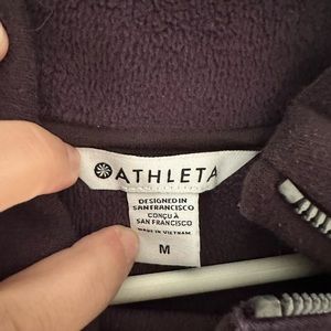 Athleta deep purple, funnel neck zip sweatshirt. Size M